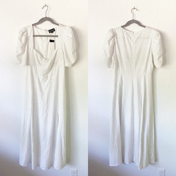 NWT Danielle Bernstein Polka Dot Midi Dress - Picture 2 of 4